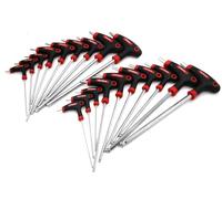 yuentoen Juego de llaves de mango en T de 19 piezas,Juego de llaves hexagonales y torx,Llave de pasador Trx con asas transversales,Juego de llaves con mango en T