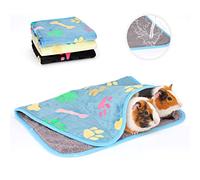 YUEPET Paquete de 3 mantas impermeables de conejillo de indias, lavables, forro polar de animales pequeños, tapete suave para mascotas, ropa de cama para hámster, conejo, chinchilla, hurón, 35 x 24