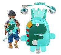 Yuepin Bebé Mochila con Cuerda Anti-Perdida, 2 en 1 Arnés Infantil con Mochila y Correas de Muñeca Antipérdida para Niños y Niñas (Dinosaurio-Verde)