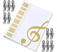 Yueser Carpeta de Partituras, 80 Bolsillos 160 Páginas A4 Carpeta de Archivos de Música Negra Carpeta de Almacenamiento de Partituras Cuaderno de Música Carpeta de Notas para Piano Carpeta de Música