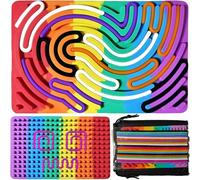 Yueser Juguetes Autismo, Tabla de Actividades Sensoriales de Silicona, Sensory Activity Board, Juguete Sensorial de Doble Cara para Autismo, ADHD, con Bolsa de Viaje y 20 Cordón de Silicona