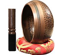 YUESFZ Cuenco Tibetano Set Chakra, Cuenco De Cobre Hecho A Mano Nepalí, Vibraciones De Meditación De Yoga, Adornos De Suministros para El Templo (Color : Copper, Size : 3.7inches)