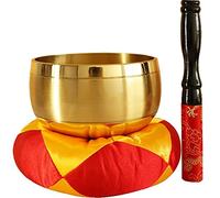 YUESFZ Juego De Cuencos Tibetanos, Cuenco De Meditación Artesanal Tradicional, Cuenco De Sonido Especial para La Atención Plena, Cuenco De Canto para Templo (Color : Gold, Size : 5inches)