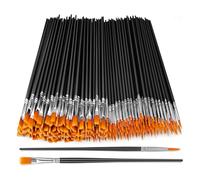 YUESIKJ Juego de 60 pinceles, 30 pinceles planos y 30 piezas redondas pequeñas para pintura artística y detalles