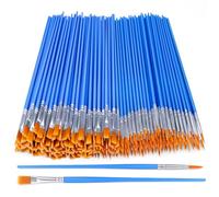 YUESIKJ Juego de 60 pinceles, 30 pinceles planos y 30 piezas redondas pequeñas para pintura artística y detalles