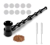 YUESIKJ Purpfeife Mini Silbato negro con 8 filtros de acero inoxidable + 2 cepillos de limpieza desmontables Silbatos de metal para fácil limpieza para padres y amigos