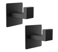 YUET 2 Piezas Ganchos Toallas Ropa de Puerta Armario Autoadhesivo sin Taladro Percha de Túnica de SUS 304 Acero Inoxidable Pared Colgador Adhesivo Baño Cocina Garaje (Negro Yaguang)