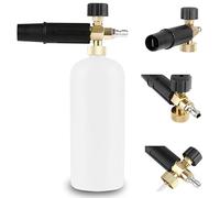 YUET Espuma de Nieve Lance, Lanza de Espuma de Nieve con Conector Rápido de 1/4" para Pistola de Espuma Hidrolimpiadora, 1L Ajustable Cañón de Espuma Botella Pulverizador de Espuma Lavado de Coches