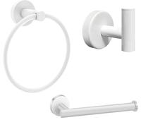 YUET Juego de accesorios de baño SUS 304 de acero inoxidable cepillado montado en la pared, toallero + soporte para rollo de papel higiénico + gancho para bata, ganchos para accesorios de baño