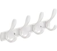 YUET Perchero de Pared, Ganchos de Percheros de Pared Acero Inoxidable con 4 Ganchos, Colgadores Colgar Montaje en Pared para Salón, Baño, Puerta, Entrada, Cocina (Blanco)