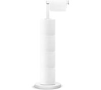 YUET Portarrollos de Papel Higiénico de Pie, Soporte para Papel Higiénico de Acero Inoxidable, sin Necesidad de Taladrar, para 5 Rollos, Blanco