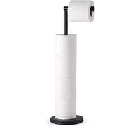 YUET Soporte para Papel Higiénico Negro Portarrollos de Pie para Almacenamiento de Acero Inoxidable Sus 304 Antióxido Sin Taladro para Inodoro 5 Rollos de Papel con Base Pesada Baño