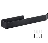 YUET Toalleros de Baño sin Taladro 26cm Acero Inoxidable 304, Toallero Autoadhesivo Barra Anilla Soporte, Montado en la Pared con Tornillos Fijos, Accesorios Baño Cocina, Negro