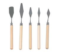 yueton 1 paquete de raspador de pintura al óleo de madera de acero inoxidable para pintura acrílica, pintura al óleo, impresión en lienzo, mango de madera, raspador de pintura