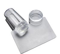 Yueton - Estampador de silicona suave transparente para u as, con tapa raspadora, placa de imagen, herramientas de manicura, kit de esmalte de u