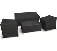 YUETTYY Funda para muebles de jardín, 4 piezas 200D/420D, fundas protectoras para muebles de exterior, impermeable, resistente a los rayos UV, resistente al desgarro, resistente y fiable, color negro