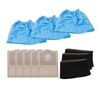 YUETTYY Juego de filtros de repuesto para aspiradora Einhell TC-VC 1800 1820 1820 SA 1815, accesorios para aspiradoras en seco y húmedo, 3 filtros de espuma, 3 fundas de tela azul, 5 bolsas de polvo