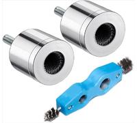 YUETTYY Limpiador de tuberías de cobre, limpiadores de tuberías de taladro de 15 mm/22 mm, cepillo de limpieza de tubos de perforación, limpiadores de tuberías de mango hexagonal con cepillo de