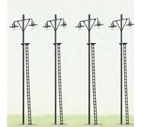 YUETTYY Modelo de poste de lámpara de ferrocarril, 4 piezas HO escala LED para patio, modelo de calle de tren de ferrocarril, modelo de lámpara de poste para pequeñas lámparas de jardín de paisaje,