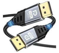 YUETUOL 16K Cable DisplayPort 2.1, Cable DP 2M 80Gbps 16K@60Hz, 8K@120Hz, 4K @240Hz/165Hz/144Hz, 2K@240Hz, Compatible con HDR10, FreeSync, G-Sync para PC, Monitor, Tarjeta Gráfica, Gaming