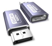 YUETUOL Adaptador DisplayPort a HDMI 4K@60Hz, 2-Piezas Unidireccional DP to HDMI, Convertidor DP Macho a H DMI Hembra Compatible con TV, Thinkpad, HDTV, Monitor, Proyectores, HP, Proyectores