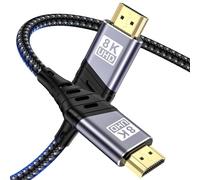 YUETUOL Cable HDMI 2Metro, 8K Cable HDMI 2.1 48Gbps Trenzado Alta Velocidad 8K@60Hz, 4K@120Hz 7680P eARC HDCP 2.2 y 2.3 DTS:X dinámico Dolby HDR, Compatible con PS5 X-BOX HDTV Monitor