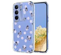 YUEXCIN Funda para Realme C75 4G, Carcasa Ultrafina TPU Suave Flores Lindo Diseño Prueba Golpes, Cubierta Colorida Delgada Silicona, Mariposa