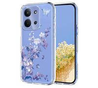 YUEXCIN Funda para Xiaomi Redmi 15C/Poco C85, Carcasa Ultrafina TPU Suave Flores Lindo Diseño Prueba Golpes, Cubierta Colorida Delgada Silicona, Violeta