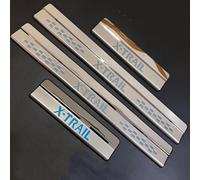 YUEXIANGJING 4 Piezas Acero Inoxidable Embellecedores de Umbral de Puerta de Coche para Nissan X-Trail 2022-2017 2023 2024, Autoadhesivo Puerta Guardias del Borde Estribos