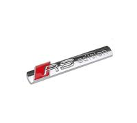 YUEXIANGJING Emblema Adhesivo metálico 3D para Audi RS Edition, Car Edition Logo Pegatinas con emblemas Pegatinas con Logotipos para automóviles,Bright Silver
