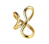 YUEXNKO Anillos de Oro Ajustables, Golden Ring Women, Anillo Dorados Mujer Ajustables, Gold Jewelry for Women Rings, Open Diseño, Joyas para Mujer, Regalo para Mamá, Esposa o Novia (B)