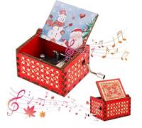 YUEXNKO Madera Caja de Musica Navidad, Tallada Caja Musical, Madera Caja de Musical, Caja de Música Navideña, Tallada a Mano Caja Musical, Navidad Tallada Caja Musical, Navidad Regalo (B)