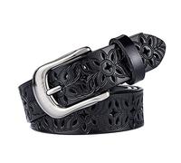 YUEYAART Cinturón de cuero de moda Cinturones de mujer Cinturones de cuero for mujer Cinturón de piel de vaca de segunda capa for mujer Correa con hebilla de pasador vintage Cinturones de jeans