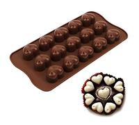Yueyashux 15 Solts Silicone Love Forma de corazón Molde de chocolate Camsillo para hornear Molde para hornear Food Food Food Clean No dura Duración Extrema Temperatura Resistencia