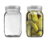 YUEYEE Mason Jar 1L, Tarros de Cristal Mason con Tapas, Tarros de Conservas para Fermentar, Enlatar Encurtidos, Tomates Tarros para Conservar Pasta, Galletas, Frutos Secos, Caramelos y Frijoles