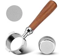 YUEYEE Portafiltro sin fondo de 51 mm con 3 orejas, portafiltros Dedica para cafetera DeLonghi Dedica EC680/EC685/EC785/EC820/EC850/EC860, con colador y cesta de filtro, mango de palisandro premium