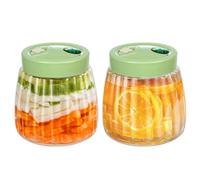 YUEYEE Tarros de fermentación, paquete de 2 recipientes de Kimchi de 1 litro, tarro de fermentación con 2 rejillas de ventilación de liberación de aire, perfectos para fermentación para chucrut Kimchi