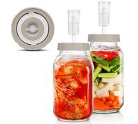 YUEYEE Vaso de fermentación con indicador de fecha, 2 unidades de 2 l, recipiente para kimchi con esclusa de aire, perfecto para la fermentación para kimchi, chucrut, iniciador de masa madre, jarra de