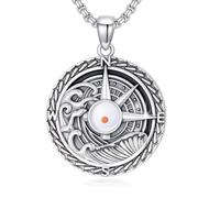 YueYuan brújula collar de plata de ley 925 con brújula de grano de mostaza colgante de navegación joyas regalos para hombres cumpleaños Navidad