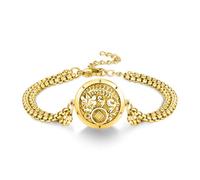 YueYuan Pulsera Pixiu para hombres y mujeres, plata de ley 925, Feng Shui Pixiu, pulsera de prosperidad chapada en oro, pulsera de protección de la suerte que trae riqueza y felicidad
