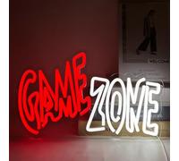 YUEYYNS Game Zone Señal de Neón Zona de Juego Letreros de Neon Fuente de Alimentación USB con Interruptor Adecuado para fiestas, salas de deportes electrónicos, carteles de iluminación para fiestas
