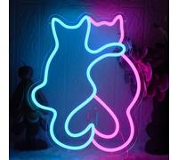 YUEYYNS Gato Neon,Cat Luces de Neón,Gato Letrero de Neón USB para dormitorio tienda mesita de noche sala de estar fiesta decoración de pared Luz de neón regulable con interruptor