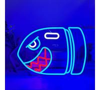 YUEYYNS Letrero de Neón Bomba de Tiburón,Señal de Neón Azul,cartel de gamer,cartel de neón para sala de juegos,regalos para habitaciones jóvenes alimentación USB con interruptor