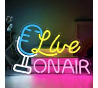 YUEYYNS Letrero de neón Live On Air Señal de Neón LED Estudio, fiesta, bar, sala de juegos, señalización de iluminación decorativa Alimentado por cable USB con interruptor