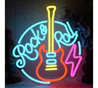 YUEYYNS Letrero de Neón Rock Roll Sala de Música, Salón, Bar, Club.regalos para niños y niñas amantes de la música Luz de neón LED con interruptor y regulable