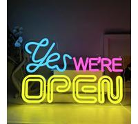 YUEYYNS Letrero de Neon Yes We Are Open,LED Open Neon Sign Cartel Colorido Abierto Letras de neón Abiertas para Empresas Light Up Sign para bar, Salón, Tienda, Café, Tienda, Club, Abierto Sign