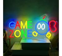 YUEYYNS Letrero de Neón Zona Juego Señal de Neón Game Zonecartel de gamer,cartel de neón para sala de juegos,bombas de neón,regalos para habitaciones jóvenes alimentación USB con interruptor