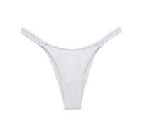 YUEZHAN Braguitas Calzoncillos Pantalones Sexys De Seda De Hielo para Mujer con Cintura Baja Realce De Cadera Deportivos De Moda con Horquilla Alta Talla L Color Blanco (Pantalones En V)