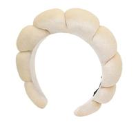 YUEZHAN Turbantes Diademas Diadema Elástica De Color Sólido para Mujer con Esponja Hinchada para El Pelo De Ajuste Regular para El Baño para Lavarse La Cara Accesorios para El Pelo Color Champán