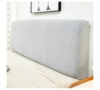 YUEZHONG Fundas De Cabecera Elásticas For Tamaño Queen Cal King Queen, Funda De Cabecera De Terciopelo Jacquard con Hojas, Protectora A Prueba De Polvo(Light Gray,Cal King/67-75in)